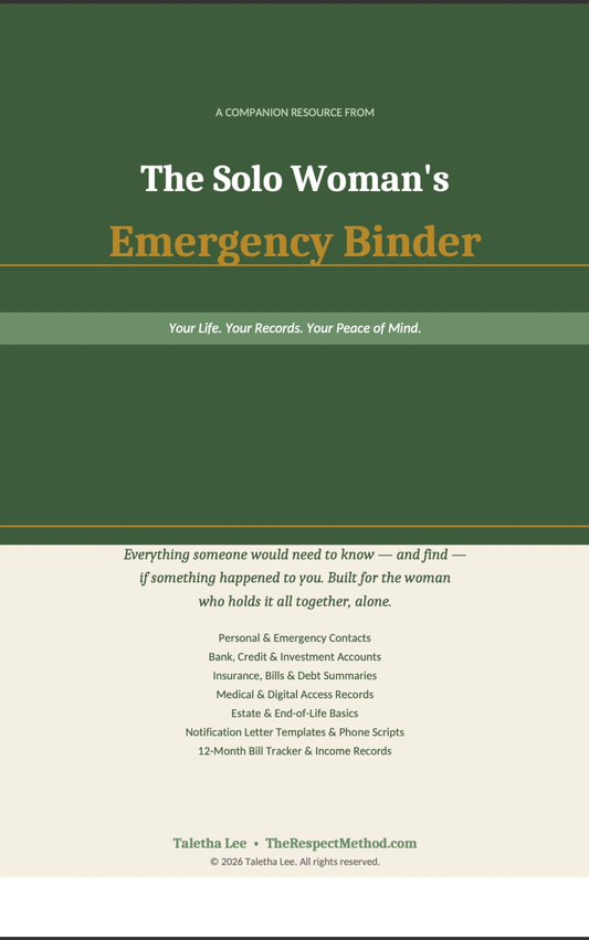 The Solo Woman's Emergency Binder (Standard + Fillable PDF)