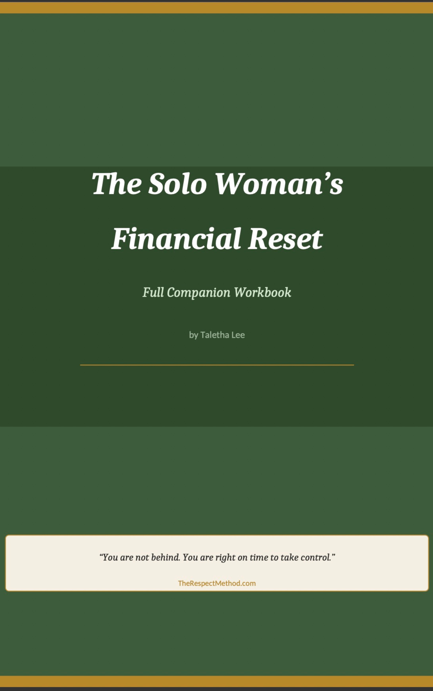 The Solo Woman's Financial Reset — Full Companion Workbook (Standard + Fillable PDF)