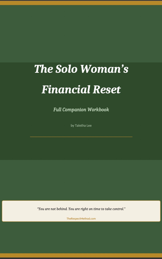 The Solo Woman's Financial Reset — Full Companion Workbook (Standard + Fillable PDF)